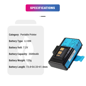 7.2V 2600mAh Li-ion Rechargeable Lithium Ion P1023901 Barcode Scanner <strong>Battery</strong> for QLN220 QLN320 ZQ510 Portable Printer - Product Image 2