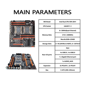 Pandl ใหม่ชุดเมนบอร์ดเดสก์ท็อป NVMe M2 Combo dual Xeon E5 DDR4 V4 ECC 4X8GB 2400MHz เมนบอร์ด X99 2680v4ซีพียูคู่ - Product Image 4
