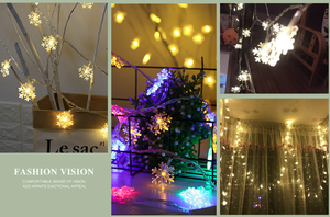 <strong>LED</strong> <strong>Snowflake</strong> Christmas Light <strong>String</strong> PVC Battery Operated <strong>Colored</strong> Lights for Tree Decoration for Landscape Use - Product Image 6