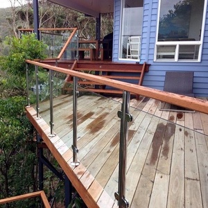 Thép không gỉ 304 cầu thang lan can lan can với kính kẹp Bạc kim loại lan can kính Vườn Cầu Thang lan can Hệ Thống Bài - Product Image 5