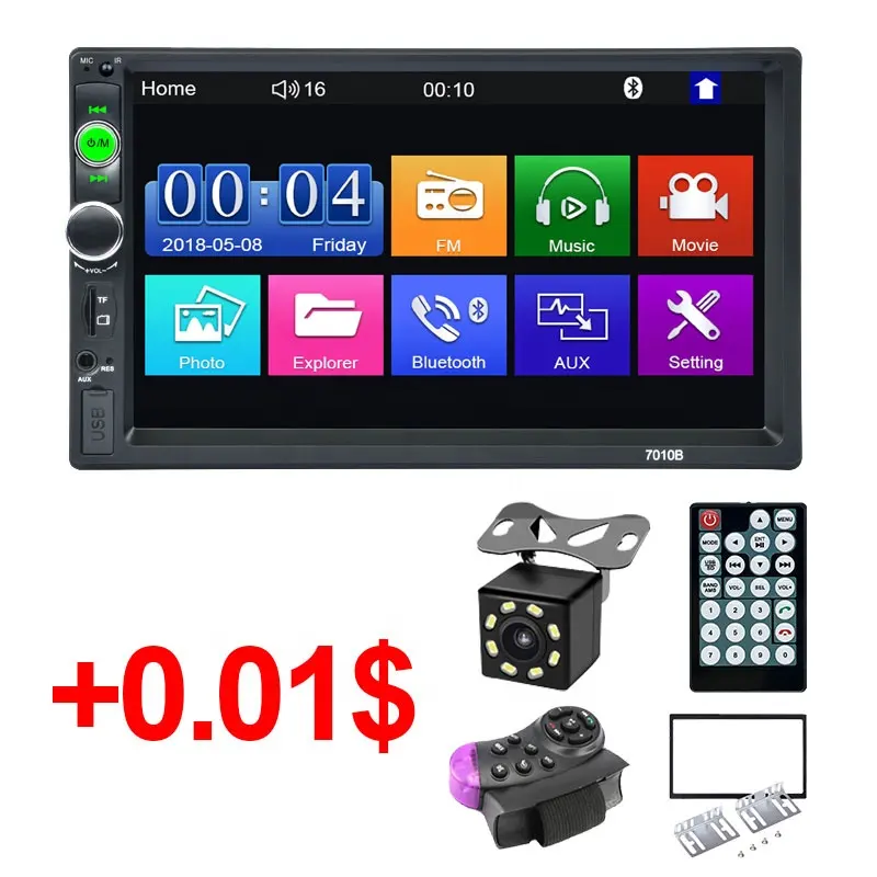 Universal 7010 double Din 7 Inch Touch Screen Player Car Radio Stereo 2din Autoradio Support Rear View Camera Car Radio