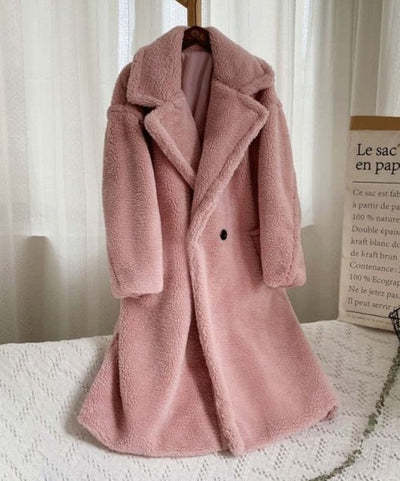 Peach teddy coat