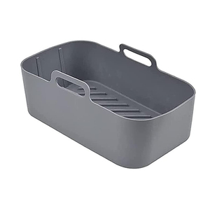 Rectangular Reusable Silicone Air Fryer Liners <strong>No</strong>-Stick Dual Pot Basket <strong>Easy</strong> Collapsible Convenient <strong>Baking</strong> Tray - Product Image 2