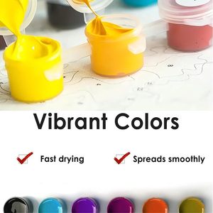大人のための数字による感情的なアートペイントキット-DIY涙目16x20インチ、フレームレス抽象的なアートギフト