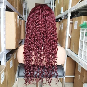 30 40 אינץ' גלים עמוקים 99j בורגונדי 13x4 13x6 שיער אדם הודי ברזילאי גולמי שקוף פאות קדמיות תחרה לנשים שחורות