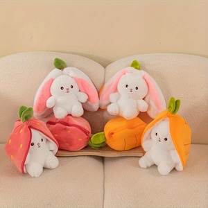 Spot <strong>Custom</strong> <strong>Plush</strong> Toys Strawberry Rabbit <strong>Plush</strong> Toys Transform Into Rabbit <strong>Plush</strong> pp Cotton <strong>Custom</strong> Labels, Tags, Logos