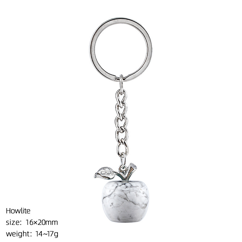 White turquoise apple keychain