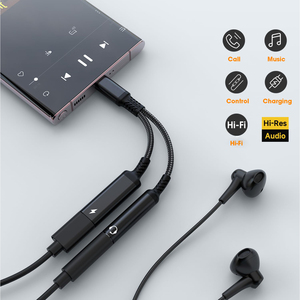 USB C to 3.5mm Headphone and Charger <strong>Adapter</strong> <strong>2</strong> in <strong>1</strong> USB C to Aux <strong>Audio</strong> Jack With PD 60W Fast Charging Dongle Cable Cord - Product Image 2