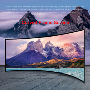 Pantalla de proyección curvada fija plateada 3D HD/Pantalla de proyector de marco fijo/marco fijo para pantalla de proyector de cine en casa - Product Image 6