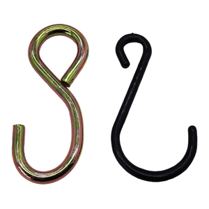 Mạ kẽm mạ kẽm Đen đa mục đích S móc thanh ngang giỏ hoa giỏ mảnh mai uốn cong hình chữ S móc nhỏ để lưu trữ lưới - Product Image 4