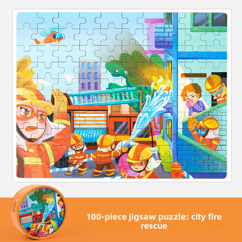 100 piece puzzle city firefighting