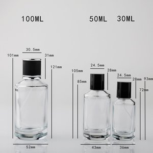 ขวดแก้วใส่น้ำหอมขนาด50มล. 100มล. ขวดน้ำหอมแก้วกลมสเปรย์พร้อมฝาขวดฉีดน้ำ - Product Image 3