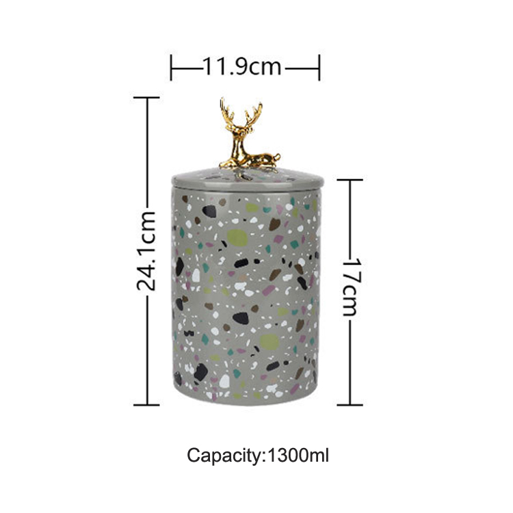 Customization nordic creative ceramic kitchen storage jar living room coffee table light luxury home decoration sealed storage