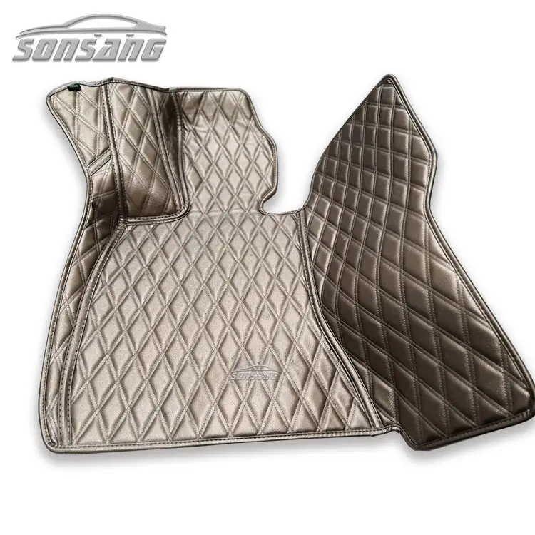 Luxury Golden Car Mats Carbon Fiber Auto Carpet Floor 3D Car Mat