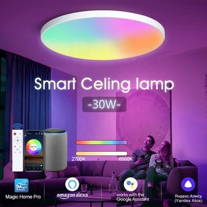 Modern akıllı ev aydınlatma WiFi APP uzaktan kumanda ses kontrolü 30W CCT RGB akıllı led tavan ışık - Product Image 3
