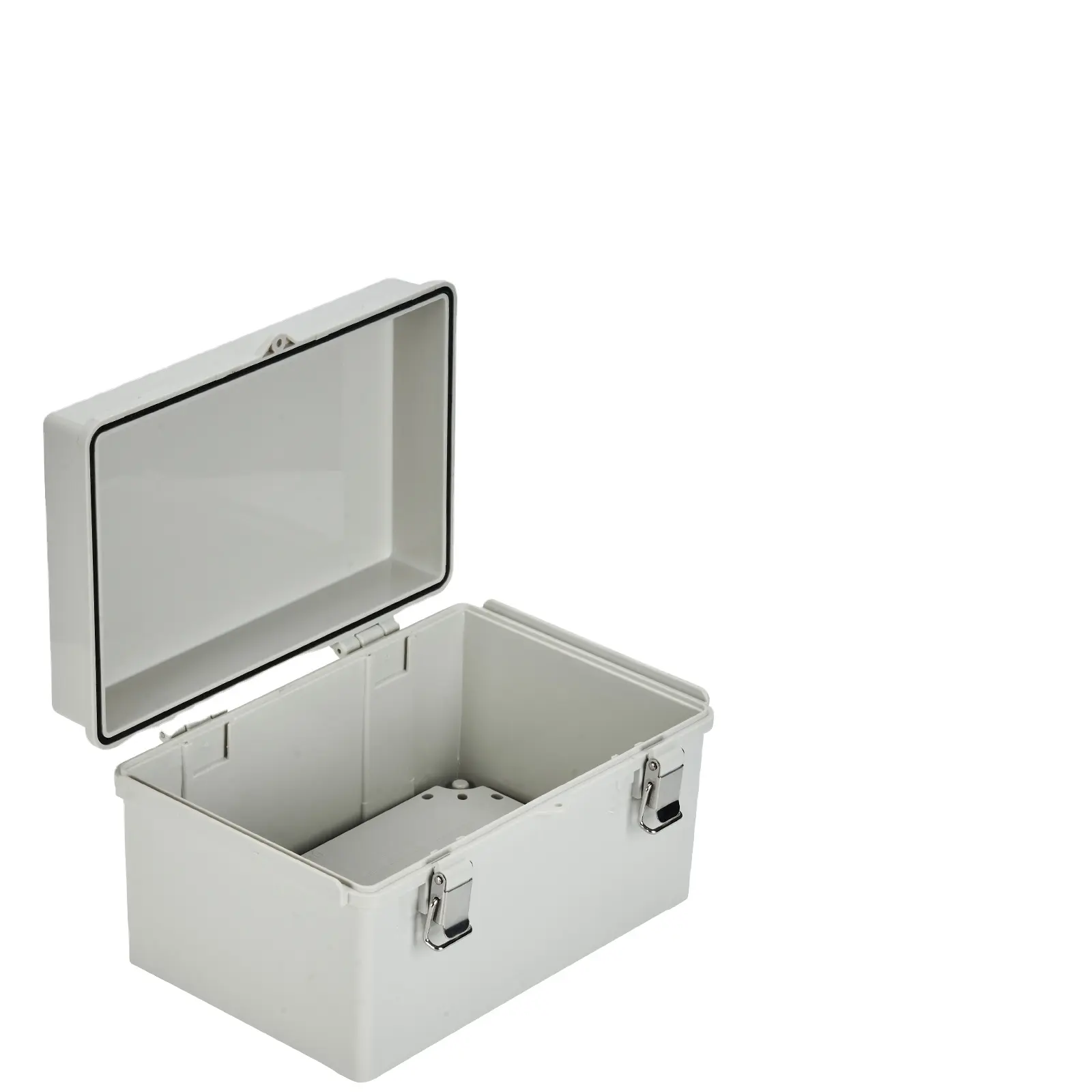 Caja de empalme de plástico impermeable con broche para exteriores, caja de distribución eléctrica para jardín, con interruptor sellado