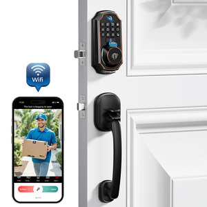 Arpha-Sonnette d'entrée sans clé Wifi Tuya, caméra, empreinte digitale, serrure intelligente à pêne dormant, USA, Alexa, hôtel, maison, portail numérique, serrures de porte