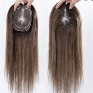 Toptan fabrika fiyat rus bakire manikür hizalanmış İnsan saç Topper kadınlar için renk 2/10 iki ton Ombre saç peruk adet - Product Image 1