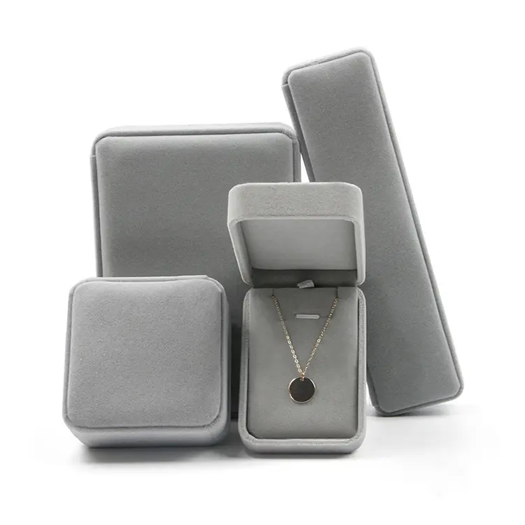 Custom Wholesale Luxury Velvet Jewelry Box Ring Necklace Packaging