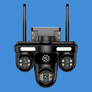 12mp שלוש עדשות אבטחה wifi עם סיבוב חופשי 360 ראייה ° לילה וכיסוי חיישן cmos כל סיבוב 360 °