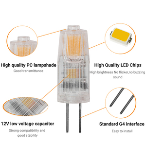 G4 LED電球1W120LMシャンデリア電球 (10Wハロゲン相当) Eエネルギークラス、ちらつきなし、最新のERPEMC標準
