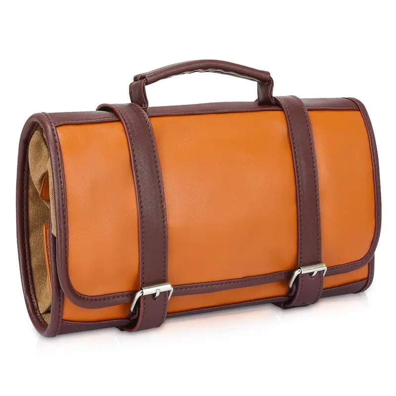 Seyahat tuvalet makyaj fırçası saklama çantası makyaj güzellik çantası PU deri makyaj çantası İçme asılı seyahat makyaj çantası