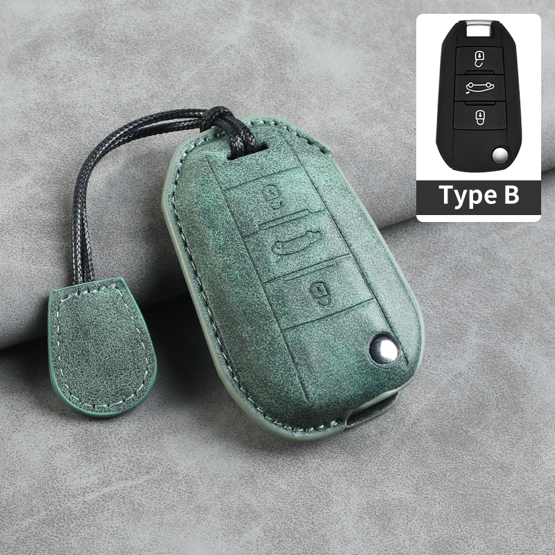 Cordon en cuir vert olive + type B