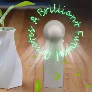 Logotipo personalizable Mini ventilador de mano Led Neon Glow Light Up Mensaje Ventilador Led Ventilador programable