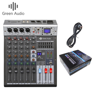 GAX-GBR6 6 Channel Mixing Console Double Seven-segment Equalizer with Monitor 48V Home <strong>Computer</strong> Live Broadcast <strong>Audio</strong> Mixer