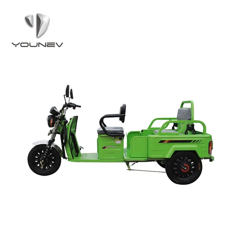 YOUNEV triciclo elétrico de carga para adultos, triciclo elétrico de 3 rodas para motocicleta e passageiros, 48v 500w