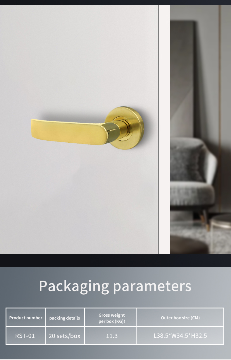 Stainless steel 304 Internal door handle set lever on rose Satin finish