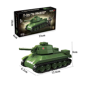 Collectible Model Plastic 415pcs Brick Military Main Battle Armour Vehicle T-34/76 Medium <strong>Soviet</strong> Ww2 Tank Building Block Set <strong>Toy</strong> - Product Image 1