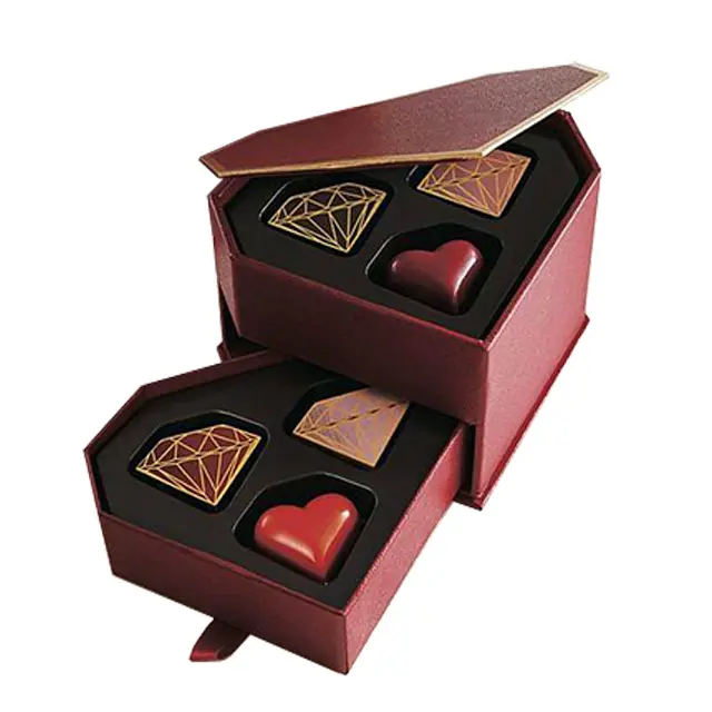 誕生日バレンタインデーの空のハート型キャンディーチョコレートギフトボックスのための豪華なカスタムロゴボックス