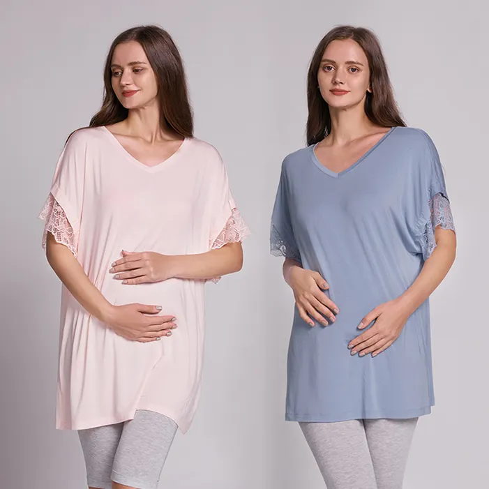T-shirt manches courtes pour femmes enceintes, haut d'allaitement de maternité, simple, prix d'usine, 2022