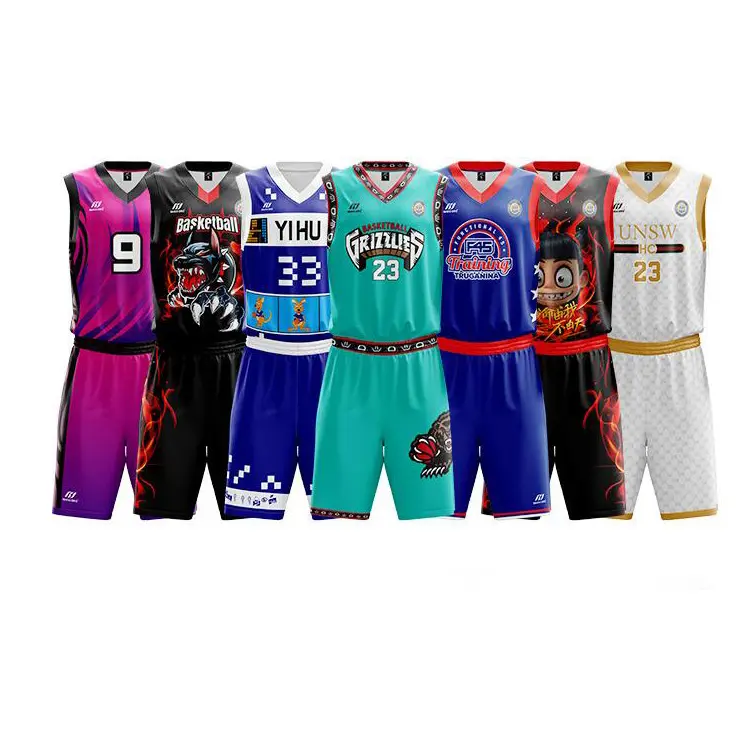 Camiseta de baloncesto sublimada de alta calidad, camisas reversibles personalizadas