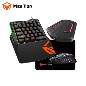 MeeTion CO015 Günstige UK Layout Wired Gamer Controller Konverter Adapter Hintergrund beleuchtete Einhand-Gaming-Tastatur und Maus Combo - Product Image 1