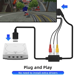 Cable de salida 2 en 1 RGB Scart + AV RCA, Cable de plomo con adaptador AV para SEGA Dreamcast para PAL