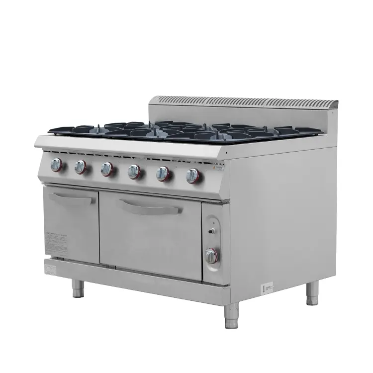 Professionale di Attrezzature Da Cucina 900 Serie 6-Gamma di Bruciatore A Gas Con Forno