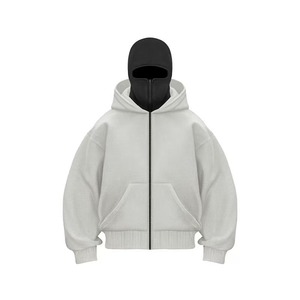 Nhà Máy Bán buôn thời trang mùa thu Tùy chỉnh mặt nạ mới mùa đông hoodie rắn outwear Zip Up hoodie tùy chỉnh áo cho nam giới Hoodies - Product Image 3