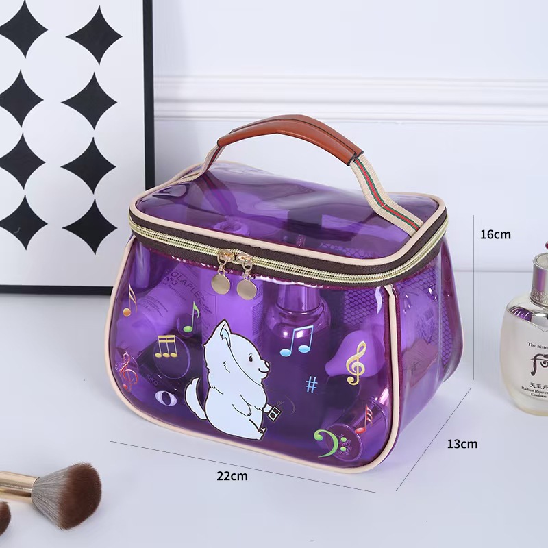 Transparent apple bag-purple puppy