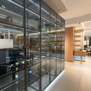 Sang trọng Whisky hiển thị tủ rượu rượu giá rượu thương mại nhà máy rượu khung nhôm cửa kính rượu vang sang trọng thanh tủ với ánh sáng - Product Image 2