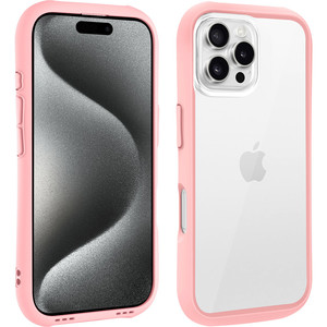זכוכית שקוף בחזרה כיסוי טלפון במקרה של iPhone 16, כרית נגד נפילה פגז עבור iphone 16 pro max