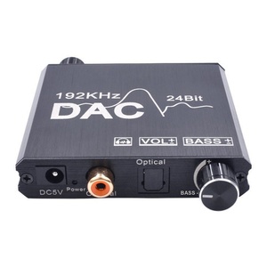 Convertidor DAC coaxial óptico Convertidor de audio digital a analógico con controles de graves de volumen para equipos de transmisión de radio y TV - Product Image 6