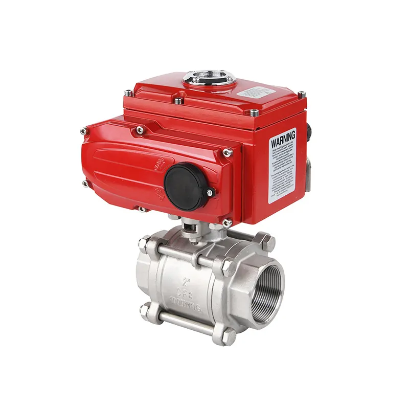 Stainless Steel 3 Piece 2 Way Thread Electric Ball Valve 2 Inch 12V Dc Motor Electric Drive Actuator Ball Valve