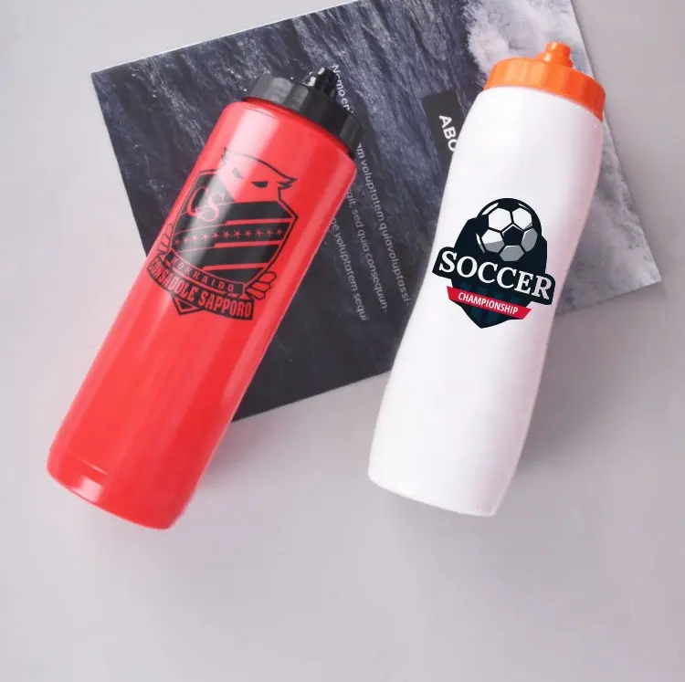 1L Sports Bpa-free Pe Plastic Squeeze Water Bottle With Quick Shot Lid
