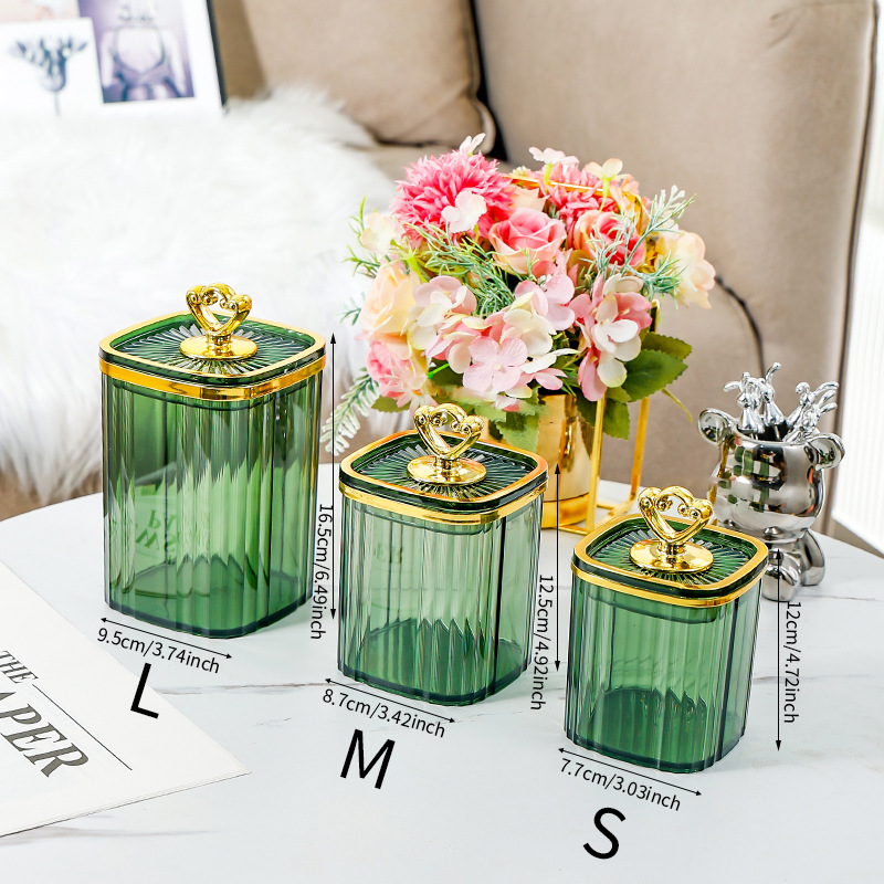 Fruit green square can SML3 can with gold rim 4 points of gold
