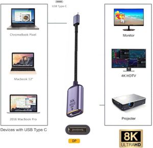 Adaptador USB C a Displayport Fuente USB4 Tipo C a DP Displayport Cable hembra Pantalla 8K 60HZ UHD 4K Adaptador de pantallas de monitor - Product Image 4