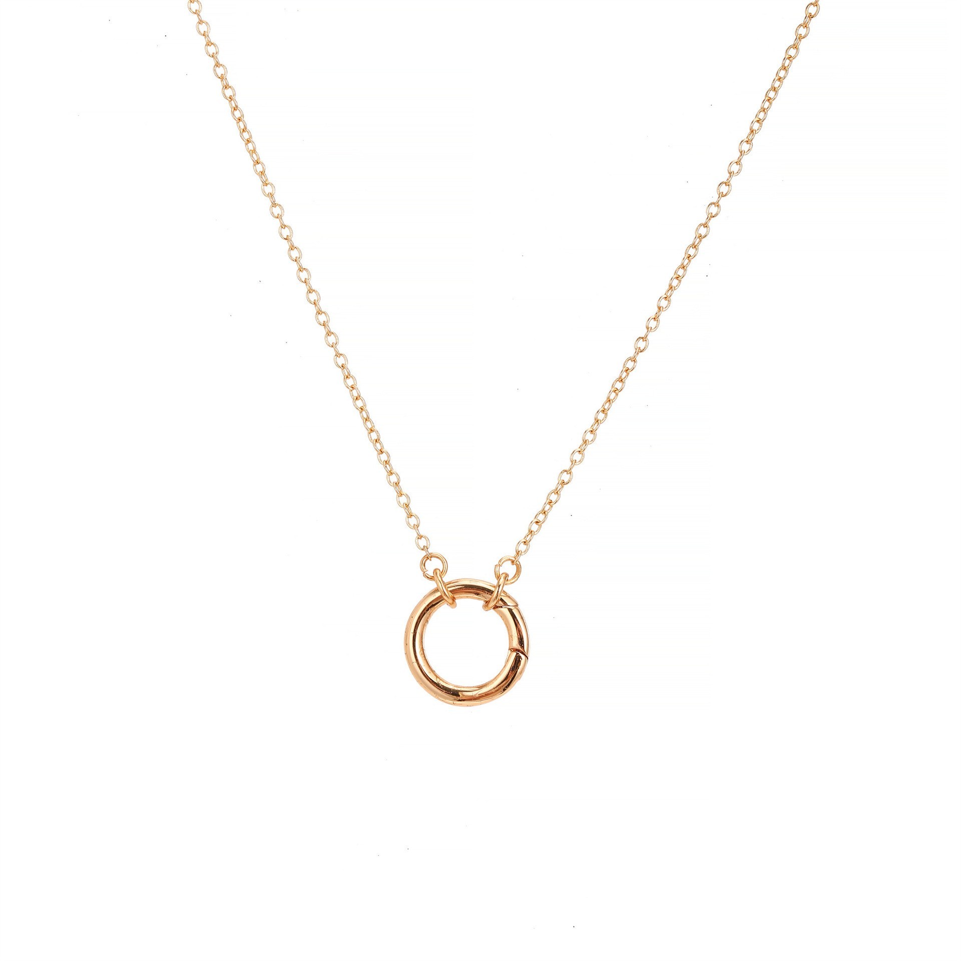 #1 Chain Round with Open Ring Gold