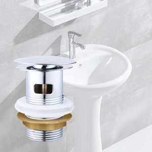 Nuovo lavabo lavabo cromato Pop-Up Click Clack molleggio tappo a fessura scolaacqua bacino con il Design a pulsante di Overflow - Product Image 5