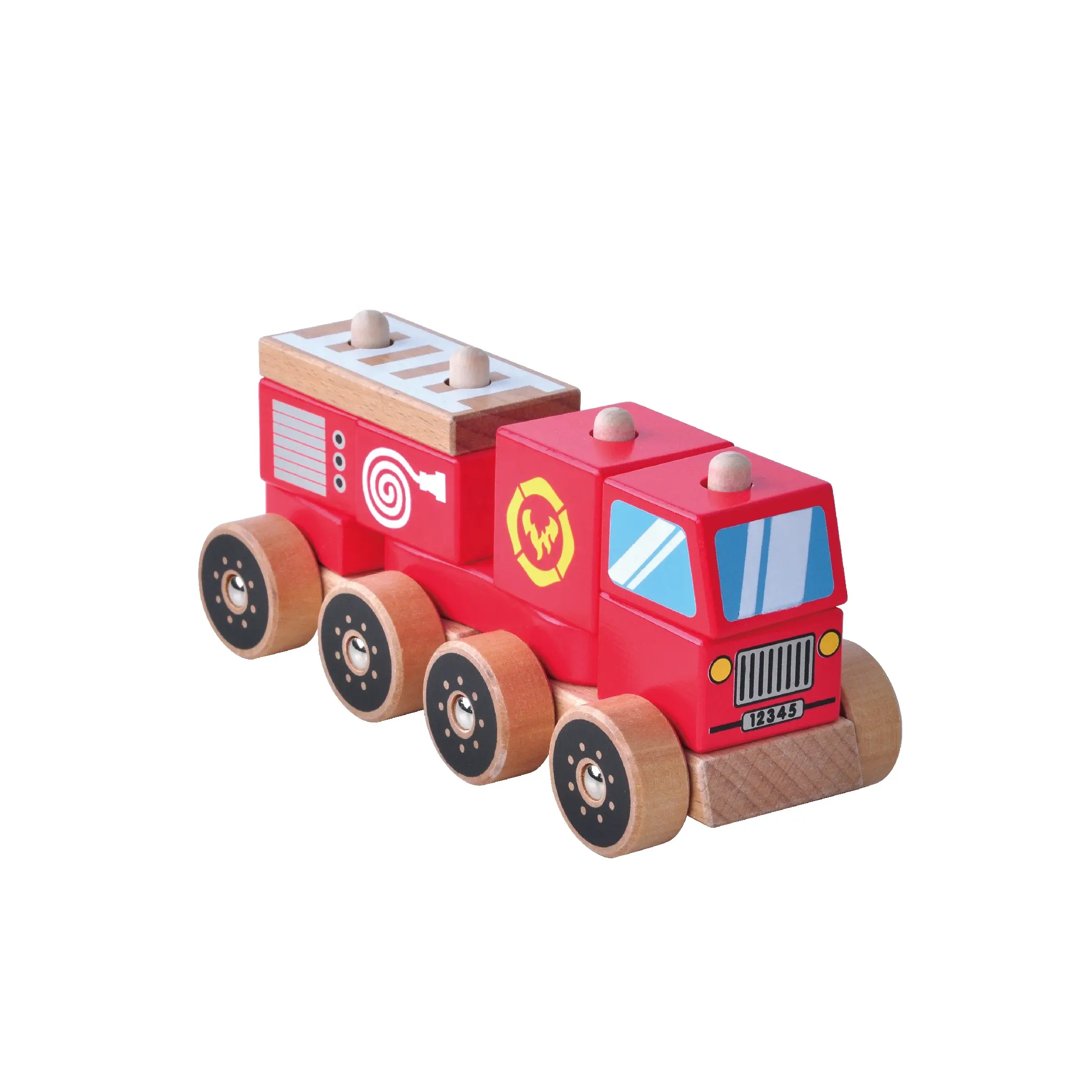 10pcs multifunctional assembly cartoon shape wooden toys building block car wooden train cars